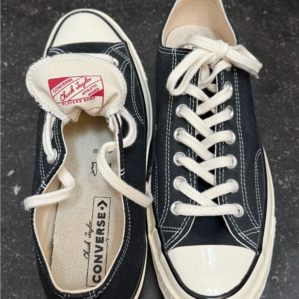 Converse Black and Cream High-Tops
